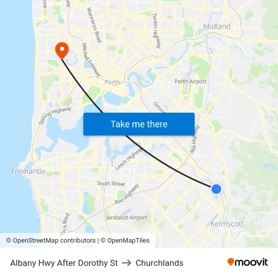 Albany Hwy After Dorothy St to Churchlands map