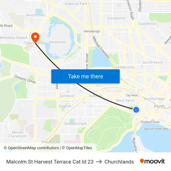 Malcolm St Harvest Terrace Cat Id 23 to Churchlands map