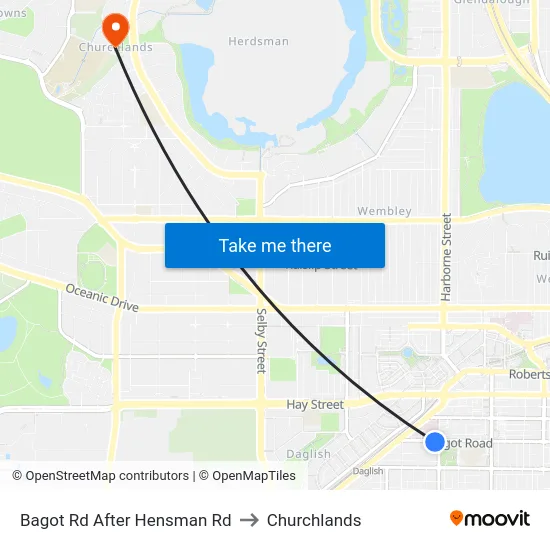 Bagot Rd After Hensman Rd to Churchlands map