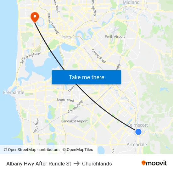 Albany Hwy After Rundle St to Churchlands map