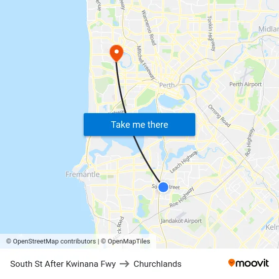 South St After Kwinana Fwy to Churchlands map