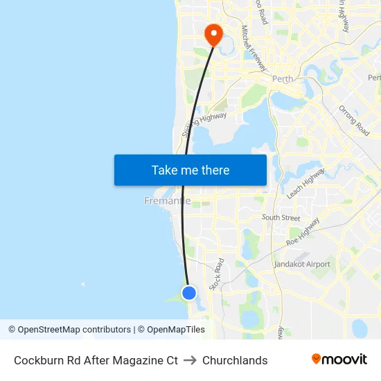 Cockburn Rd After Magazine Ct to Churchlands map