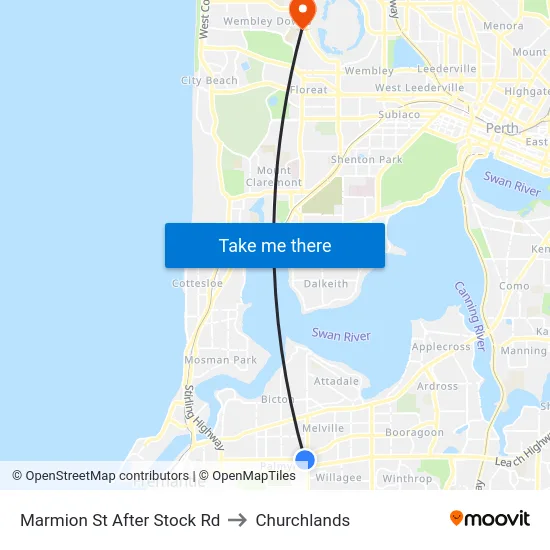 Marmion St After Stock Rd to Churchlands map