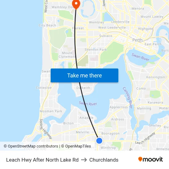 Leach Hwy After North Lake Rd to Churchlands map