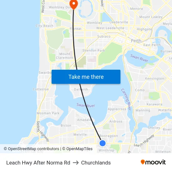 Leach Hwy After Norma Rd to Churchlands map