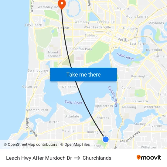 Leach Hwy After Murdoch Dr to Churchlands map