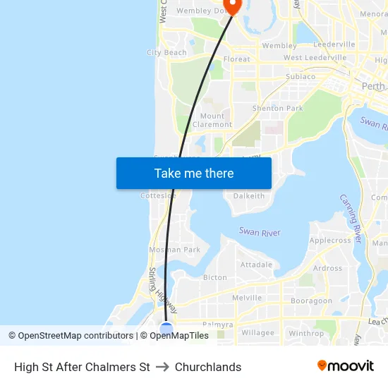High St After Chalmers St to Churchlands map