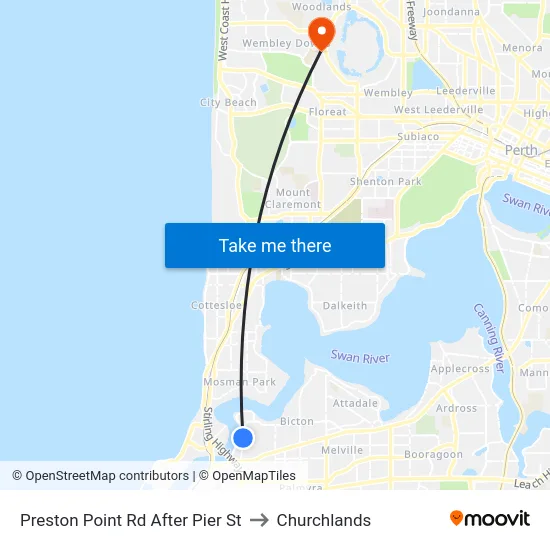 Preston Point Rd After Pier St to Churchlands map