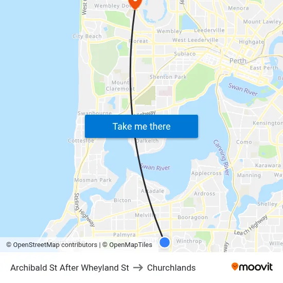 Archibald St After Wheyland St to Churchlands map