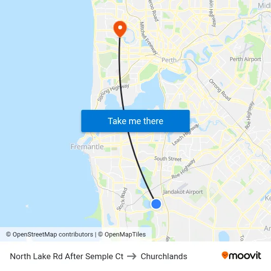 North Lake Rd After Semple Ct to Churchlands map