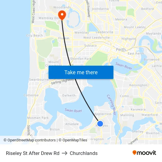 Riseley St After Drew Rd to Churchlands map
