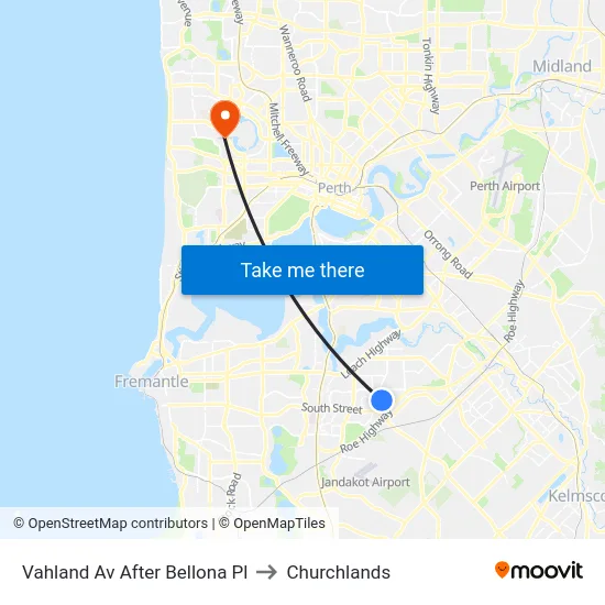 Vahland Av After Bellona Pl to Churchlands map