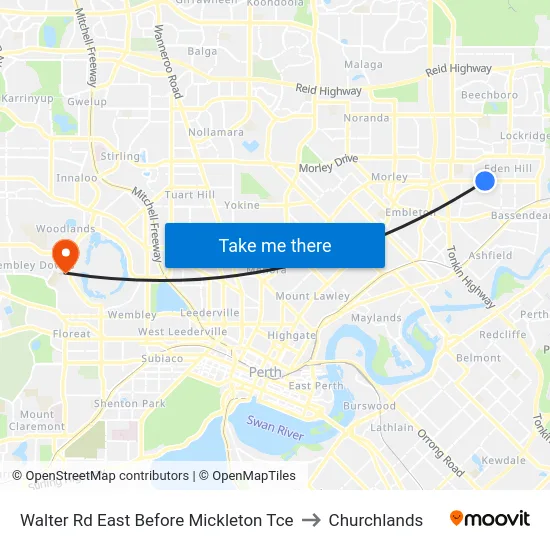 Walter Rd East Before Mickleton Tce to Churchlands map