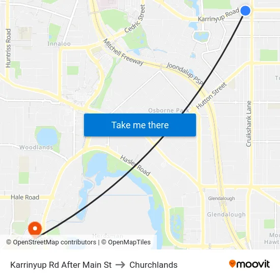 Karrinyup Rd After Main St to Churchlands map
