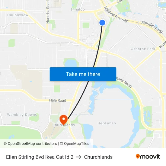 Ellen Stirling Bvd Ikea Cat Id 2 to Churchlands map