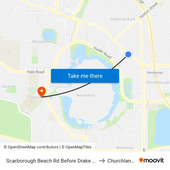 Scarborough Beach Rd Before Drake St to Churchlands map