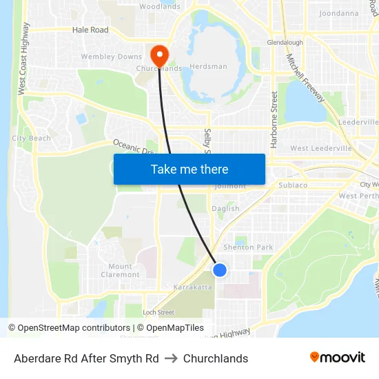 Aberdare Rd After Smyth Rd to Churchlands map