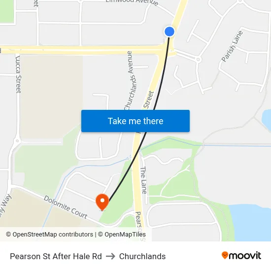 Pearson St After Hale Rd to Churchlands map