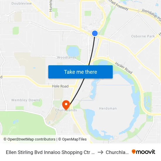 Ellen Stirling Bvd Innaloo Shopping Ctr Cat Id 35 to Churchlands map