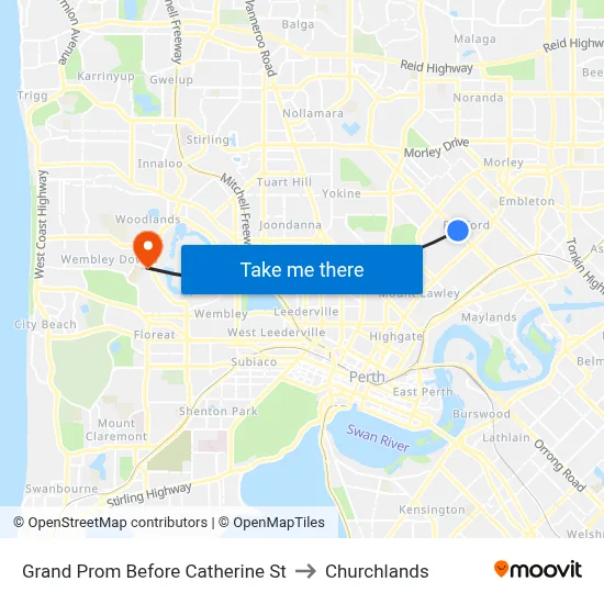 Grand Prom Before Catherine St to Churchlands map