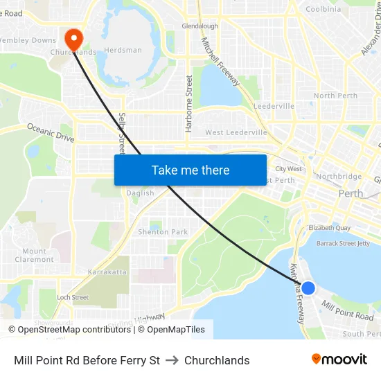 Mill Point Rd Before Ferry St to Churchlands map