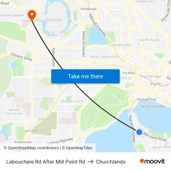 Labouchere Rd After Mill Point Rd to Churchlands map