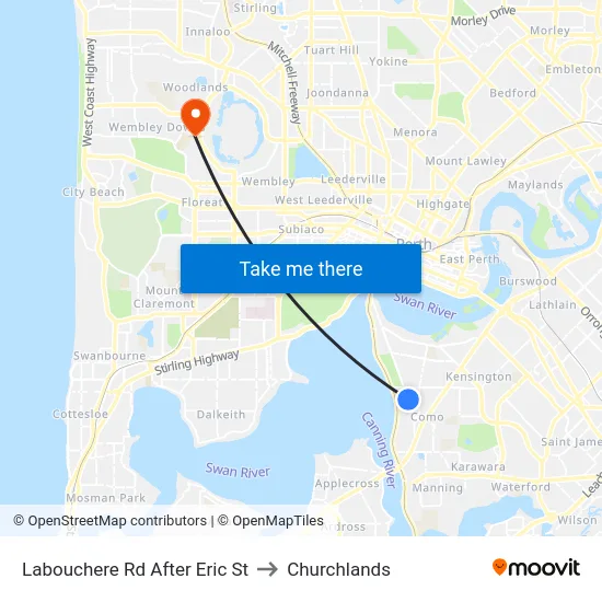 Labouchere Rd After Eric St to Churchlands map
