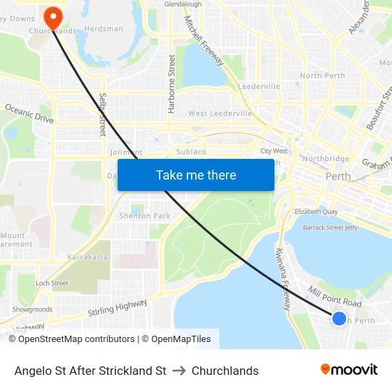 Angelo St After Strickland St to Churchlands map