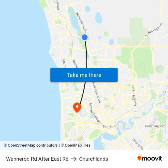 Wanneroo Rd After East Rd to Churchlands map