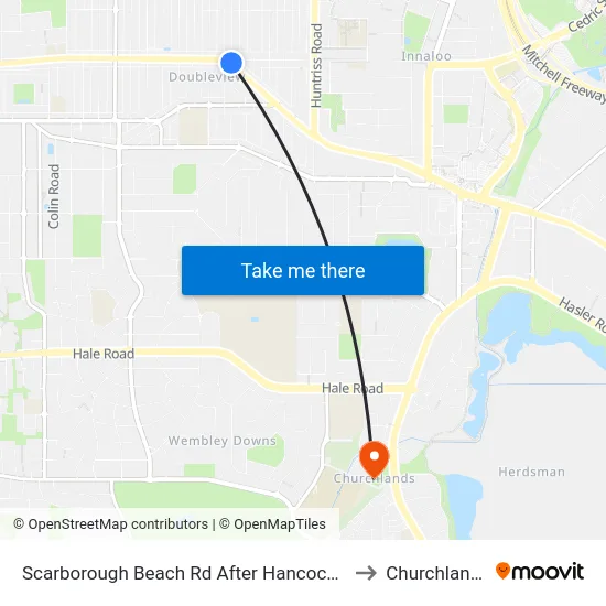 Scarborough Beach Rd After Hancock St to Churchlands map