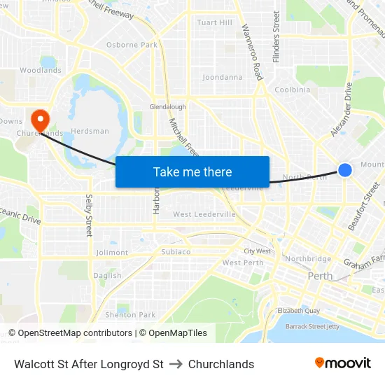 Walcott St After Longroyd St to Churchlands map