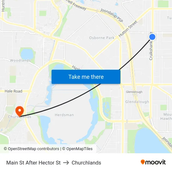 Main St After Hector St to Churchlands map
