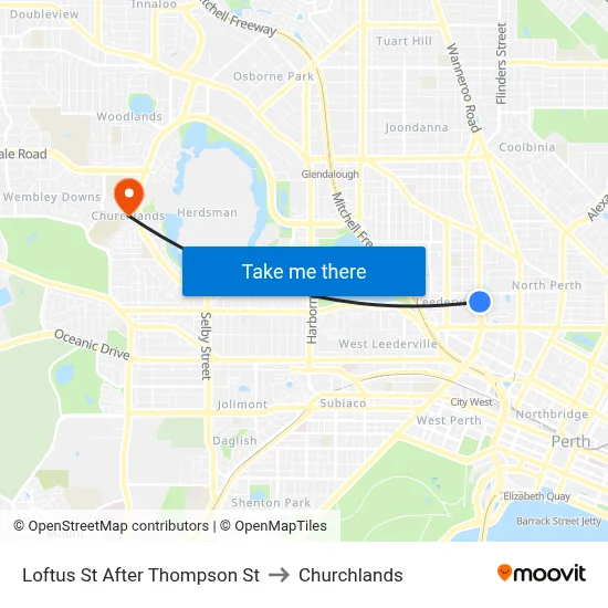 Loftus St After Thompson St to Churchlands map