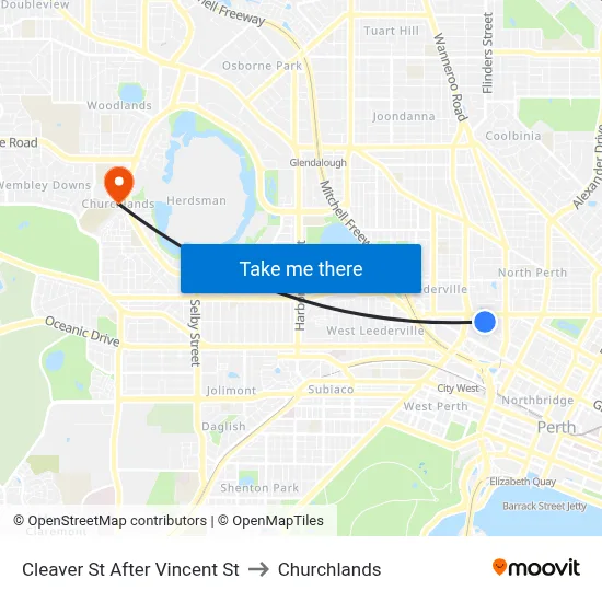 Cleaver St After Vincent St to Churchlands map