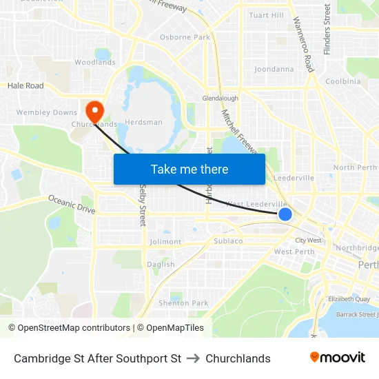 Cambridge St After Southport St to Churchlands map
