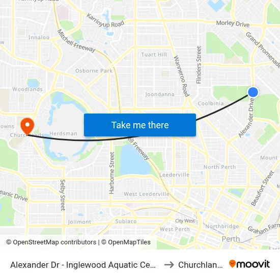 Alexander Dr - Inglewood Aquatic Centre to Churchlands map