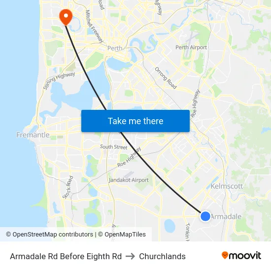Armadale Rd Before Eighth Rd to Churchlands map