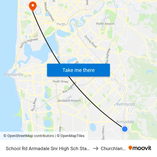 School Rd Armadale Snr High Sch Stand 2 to Churchlands map