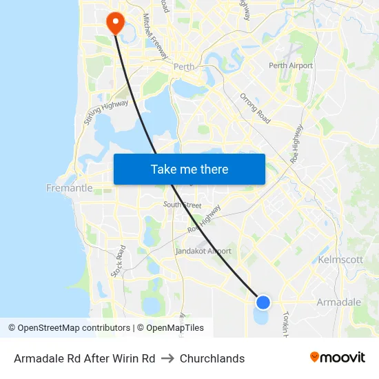 Armadale Rd After Wirin Rd to Churchlands map