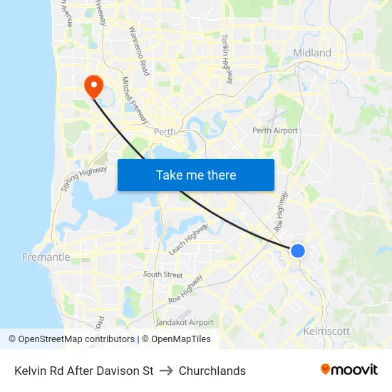 Kelvin Rd After Davison St to Churchlands map