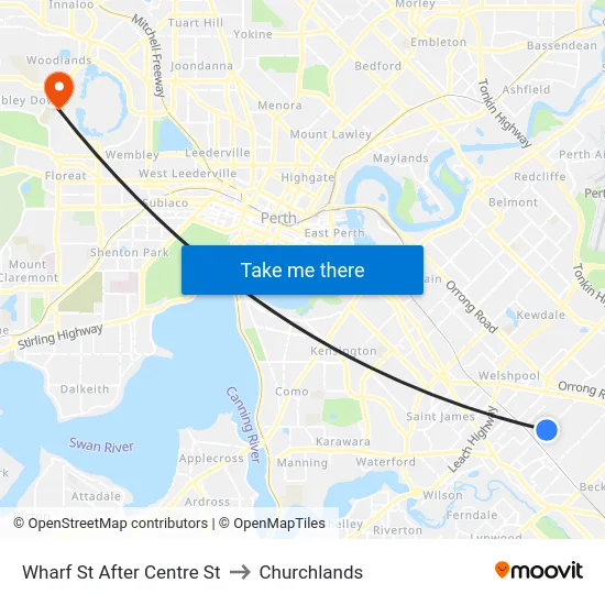 Wharf St After Centre St to Churchlands map