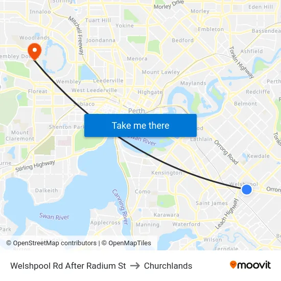 Welshpool Rd After Radium St to Churchlands map