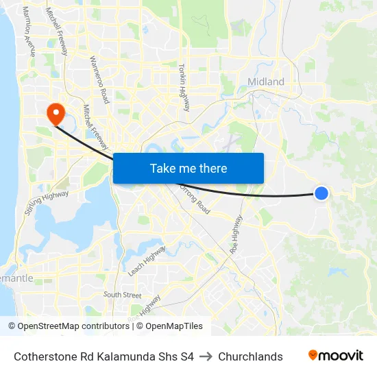 Cotherstone Rd Kalamunda Shs S4 to Churchlands map