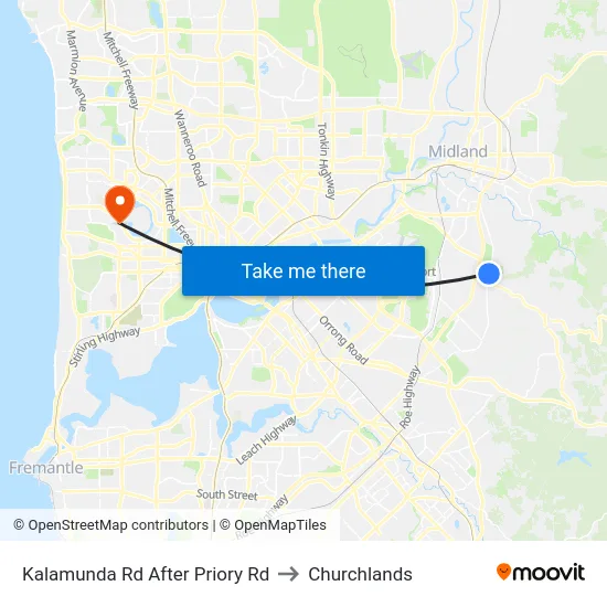 Kalamunda Rd After Priory Rd to Churchlands map