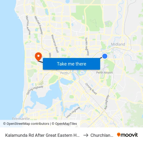 Kalamunda Rd After Great Eastern Hwy to Churchlands map