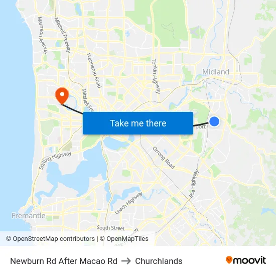 Newburn Rd After Macao Rd to Churchlands map