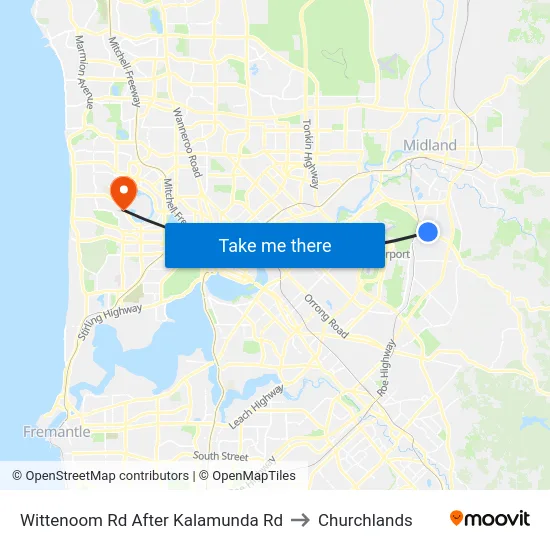 Wittenoom Rd After Kalamunda Rd to Churchlands map