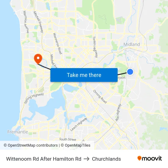 Wittenoom Rd After Hamilton Rd to Churchlands map
