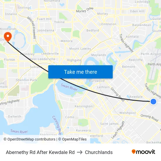 Abernethy Rd After Kewdale Rd to Churchlands map