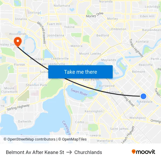 Belmont Av After Keane St to Churchlands map